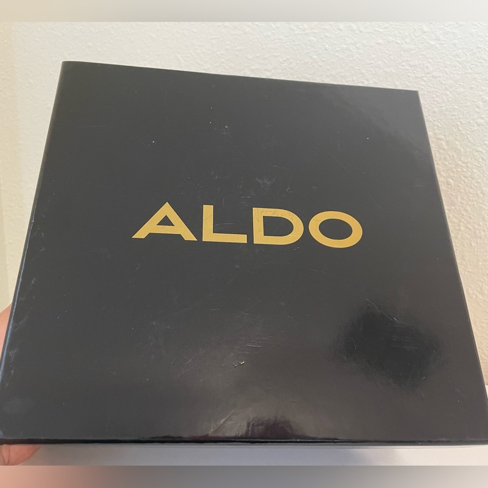 SOLD ALDO Black Monogrammed A Purse with chain New in Box - Picture 4 of 4
